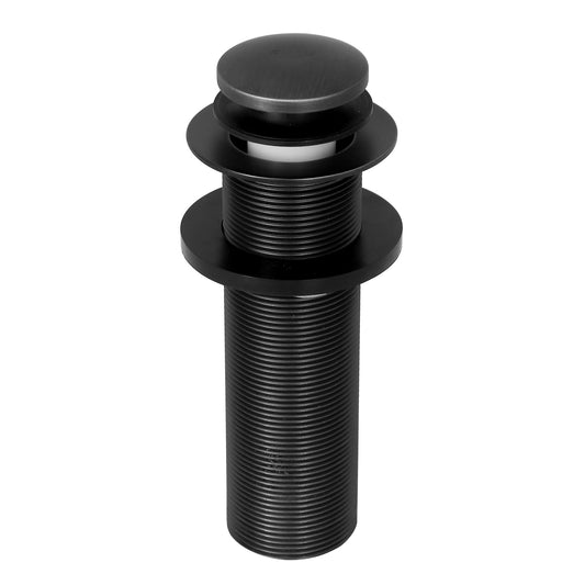 Push Button Tub Drain Assembly 6" Long Threaded in Matte Black