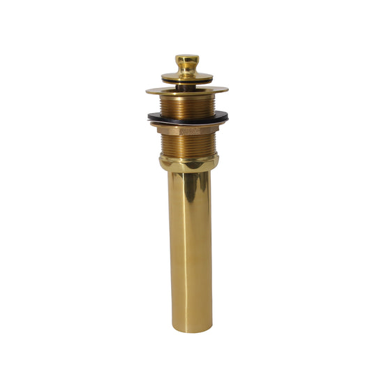 Tub Drain Lift & Turn No Overflow Polished Brass
