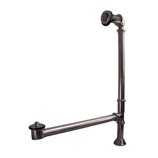 Freestanding Tub Leg Drain and Pivoting Overflow in Polished Nickel