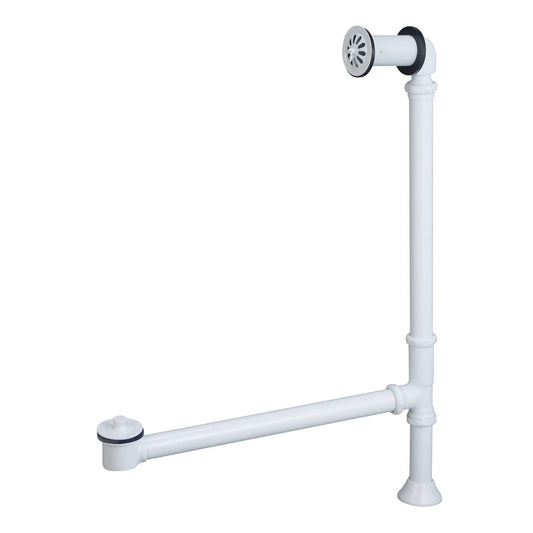 Freestanding Tub Leg Drain and Pivoting Overflow in White