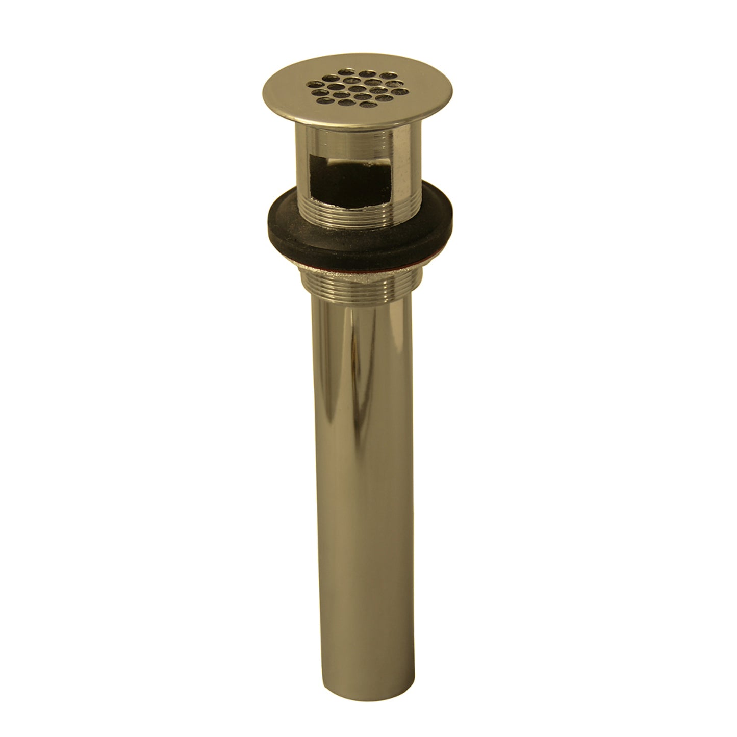 Lavatory Grid Drain with Overflow Polished Brass