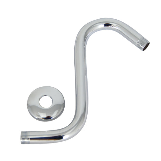 10" Offset Shower Head "S" Arm with Flange Chrome