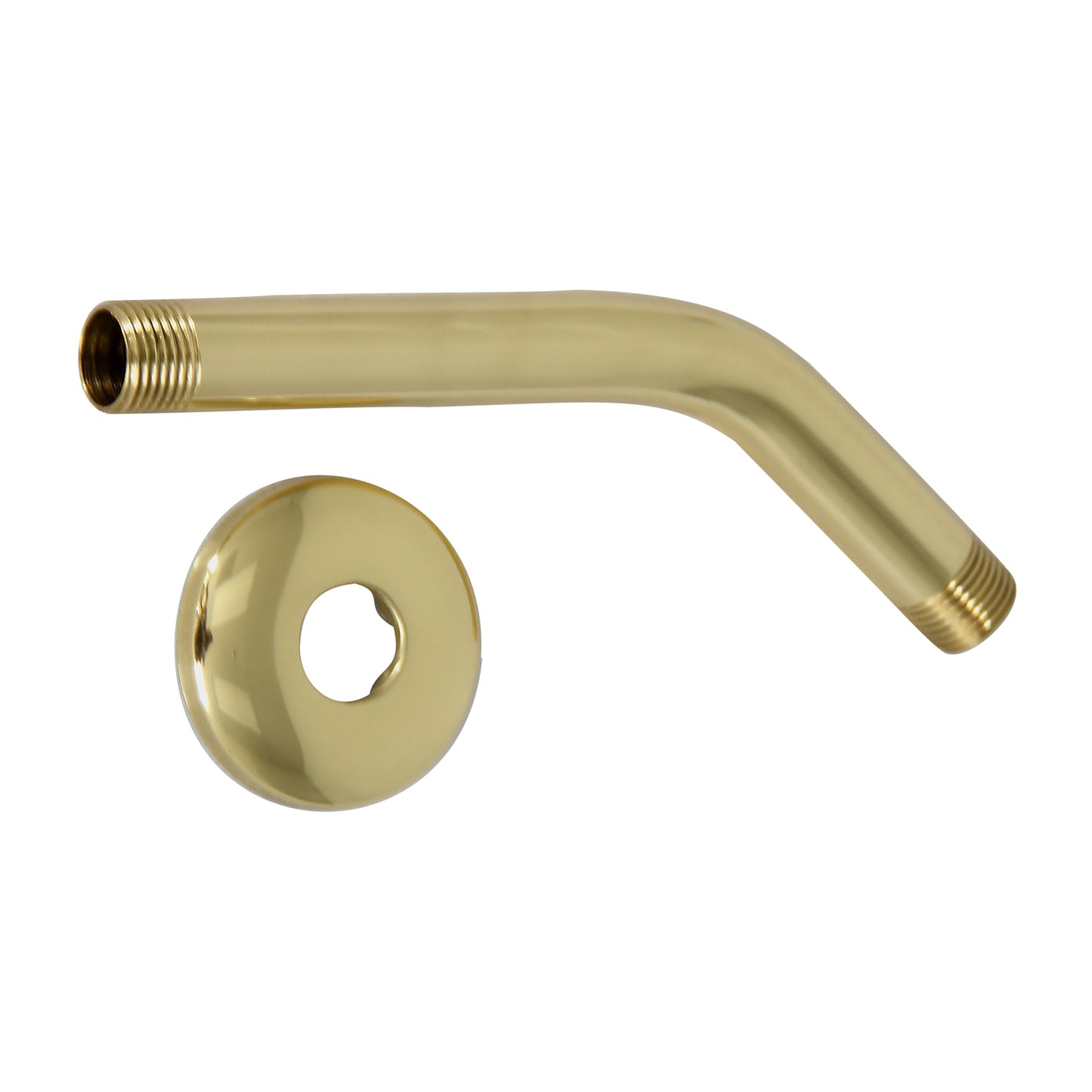 8" Standard Shower Head Arm with Flange Polished Brass