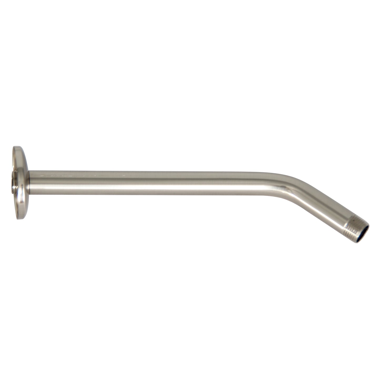 12" Standard Angled Shower Head Arm with Flange Brushed Nickel