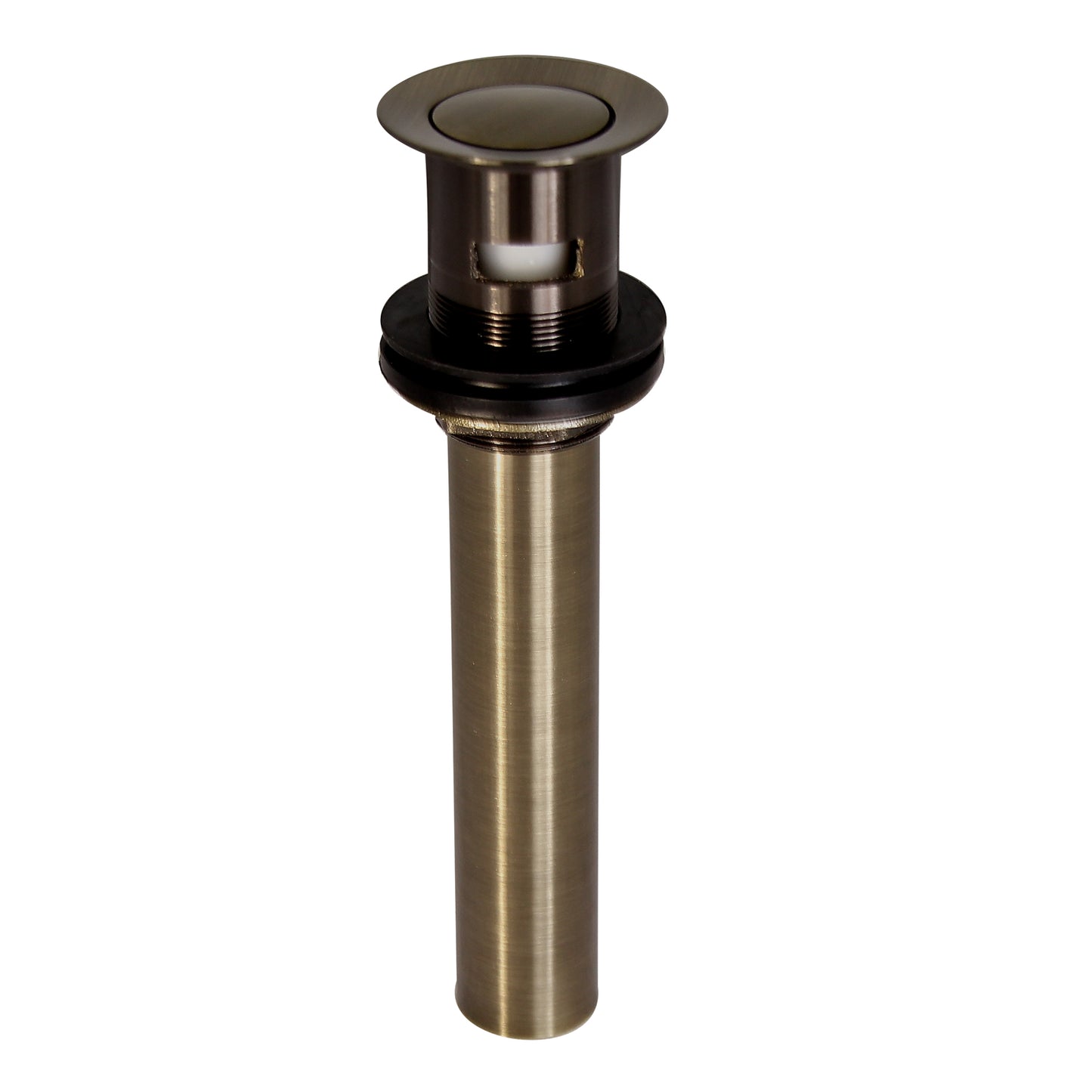 Pop-Up 2-1/8" Bathroom Sink Drain with Overflow Hole in Antique Brass