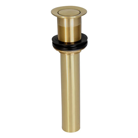 Pop-Up 2-1/8" Bathroom Sink Drain no Overflow Hole in Polished Brass
