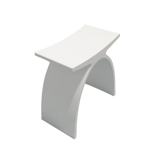 16" Modern Resin Shower Stool Matte White