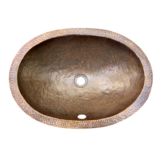 Forster Oval 16" x 21" Undermount Bathroom Sink Hammered Copper