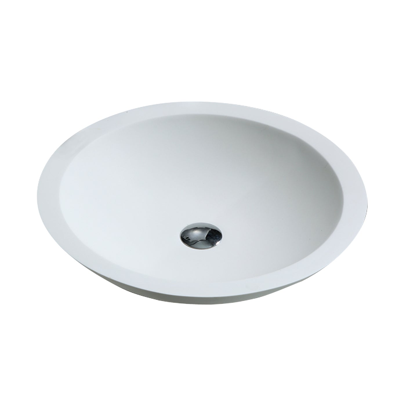 Baldwin Resin 20" Round Shallow Vessel Sink with Gloss White Finish