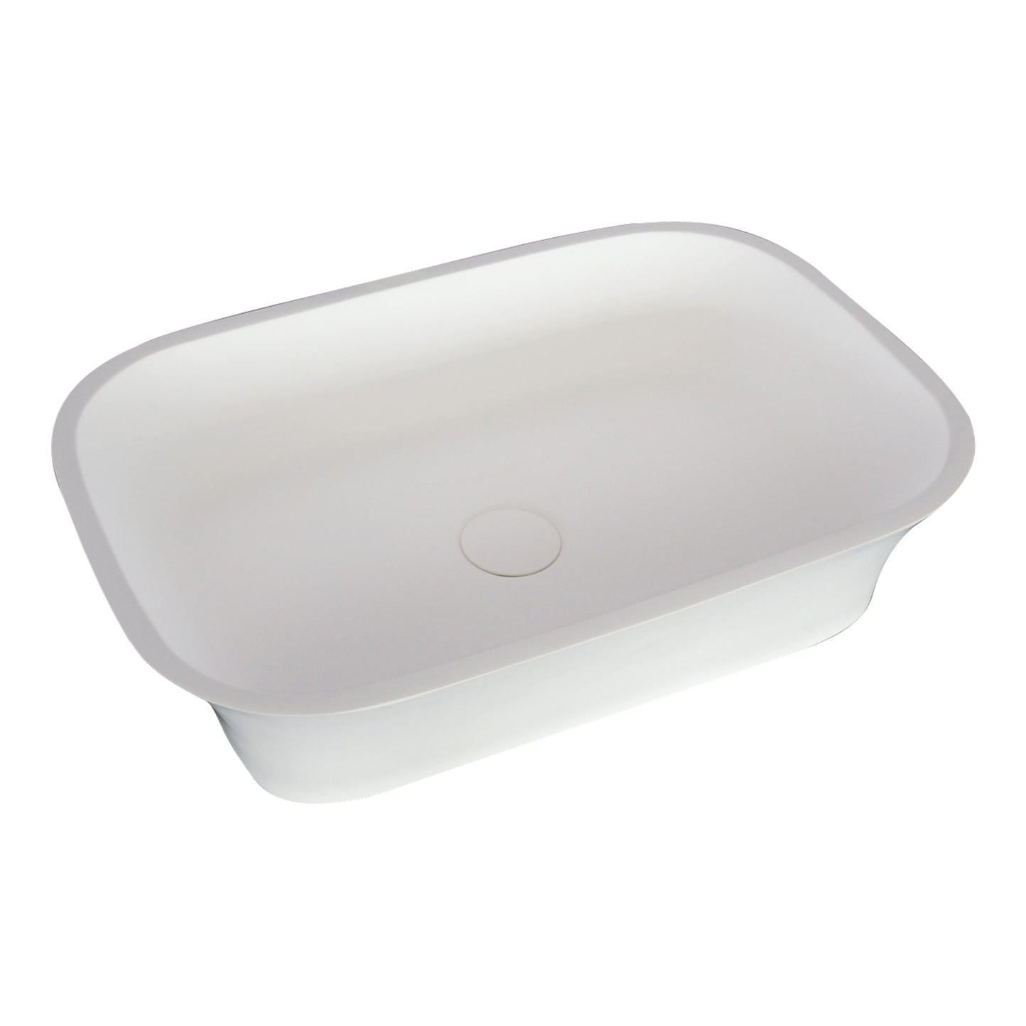 Jeri Resin 22" x 14" Rectangle Vessel Sink with Gloss White Finish