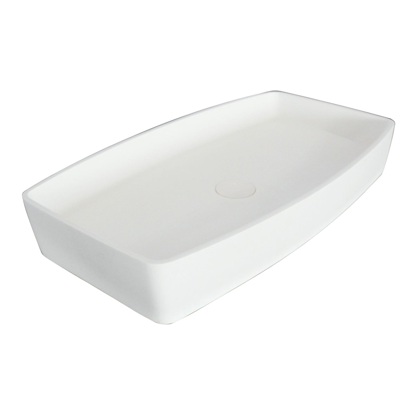 Marbella Resin 27" x 14-1/2" Rectangle Vessel Sink with Gloss White Finish