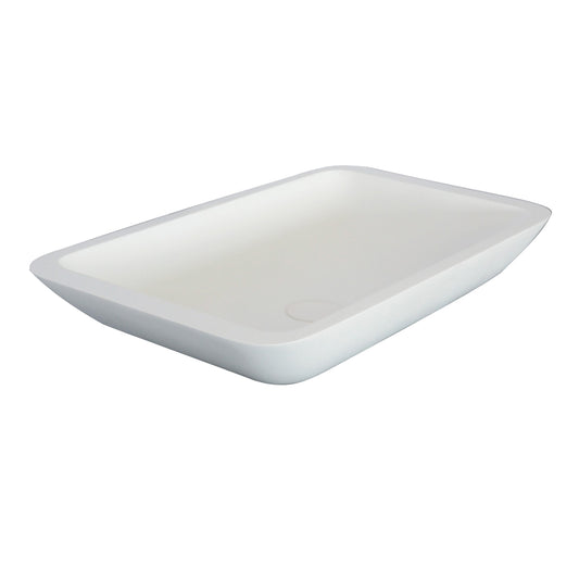 Mariano Resin 24" x 14" Rectangle Vessel Sink with Gloss White Finish