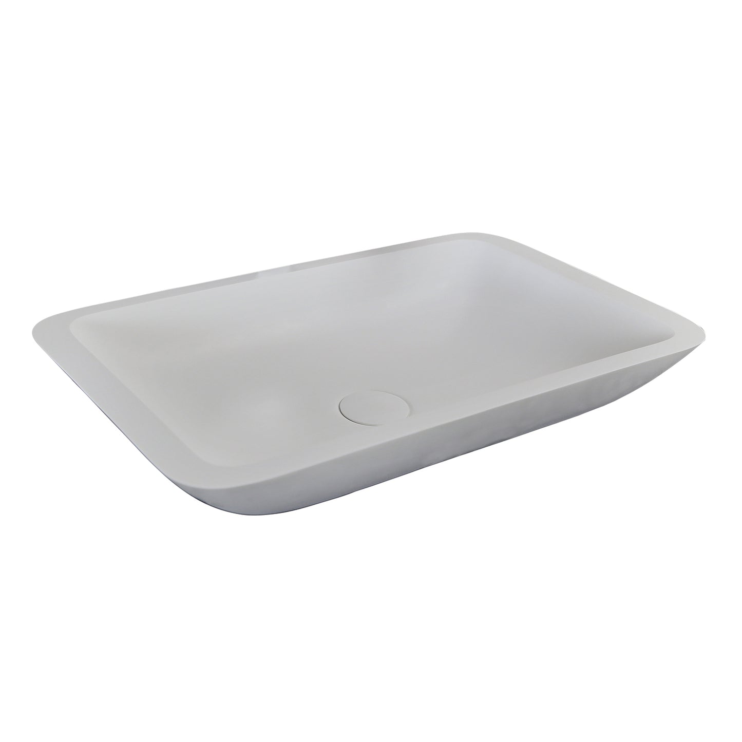 Mariano Resin 24" x 14" Rectangle Vessel Sink with Matte White Finish