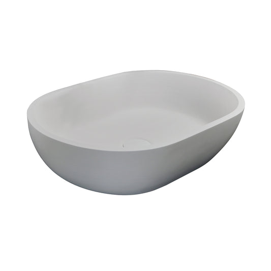 Divina Resin Vessel Sink 23" x 15" Oval with Matte White Finish
