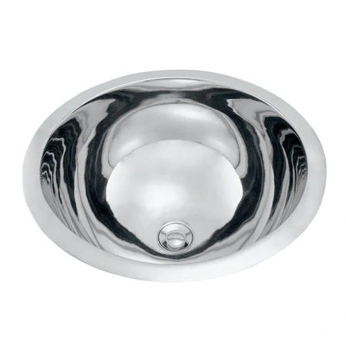 Alex 14" Round Polished Nickel Undermount Bathroom Sink