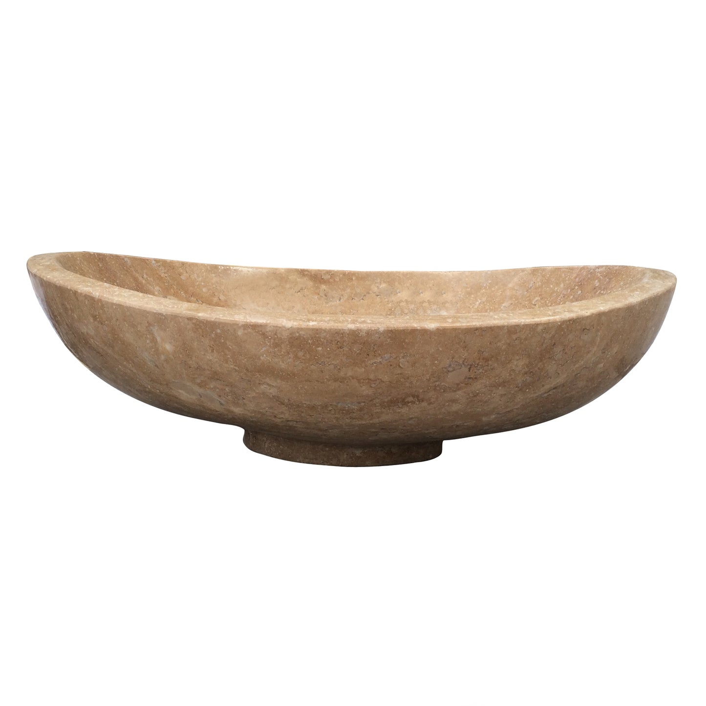 Loomis Beige Travertine Vessel 19-1/2" x 13" Oval with Polished Finish