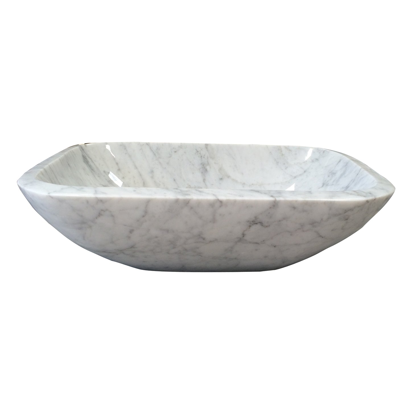Gessi Carrara Marble Vessel Sink 16-1/2" x 12" Rectangle with Polished Finish