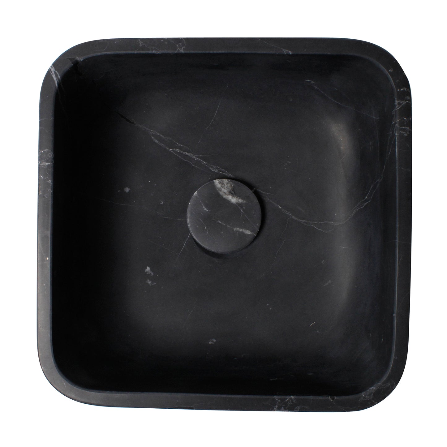 Maxton Square Sink 15 3/4" Honed Black Forest Marble