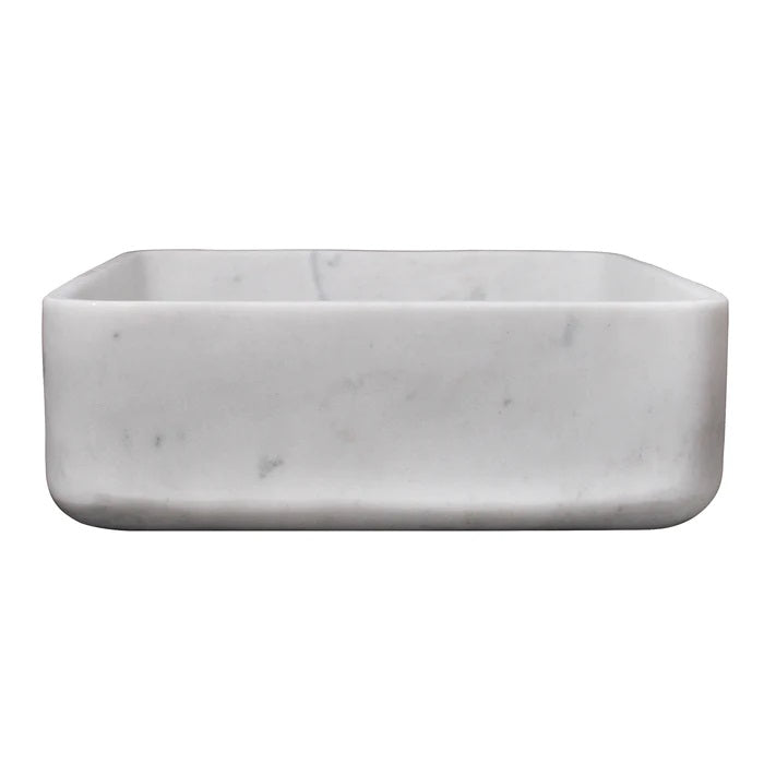 Maxton Square Sink 15 3/4" Honed Moon White Marble