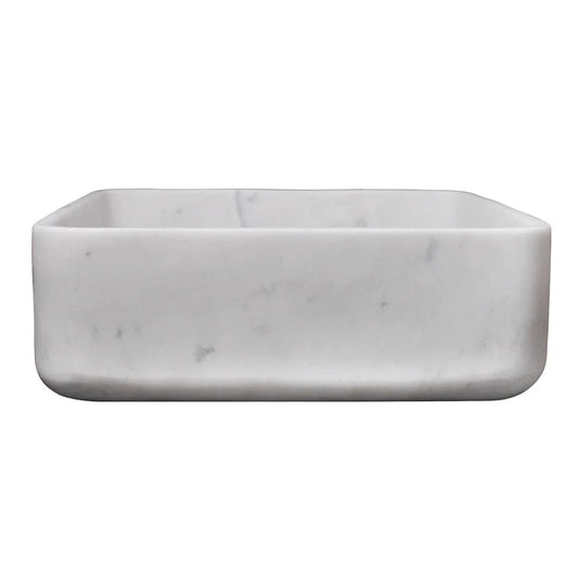 Maxton Square Sink 15 3/4" Honed Moon White Marble