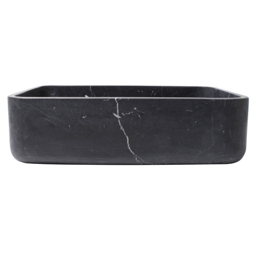 Maxton Rectangle Sink 18" Rectangle Black Forest Marble with Honed Finish