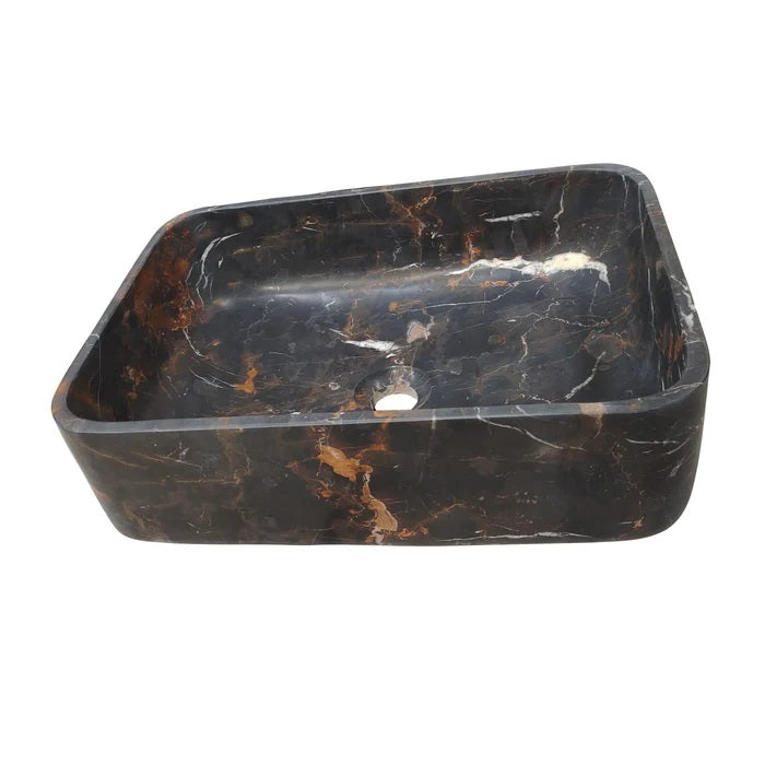 Maxton Rectangle Sink 18" Rectangle King Gold Marble with Honed Finish