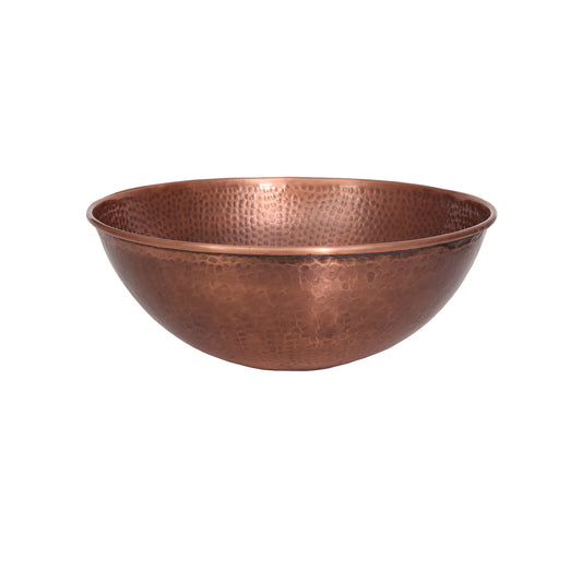 Goulane 15" Round Copper Vessel Sink with Hammered Finish