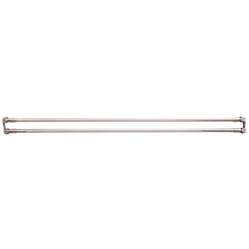 60" Straight Double Shower Curtain Rod w/ Flanges in Brushed Nickel