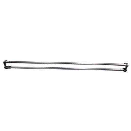 36" Straight Double Shower Curtain Rod w/ Flanges in Chrome