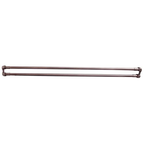 48" Straight Double Shower Curtain Rod w/ Flanges in Oil Rubbed Bronze