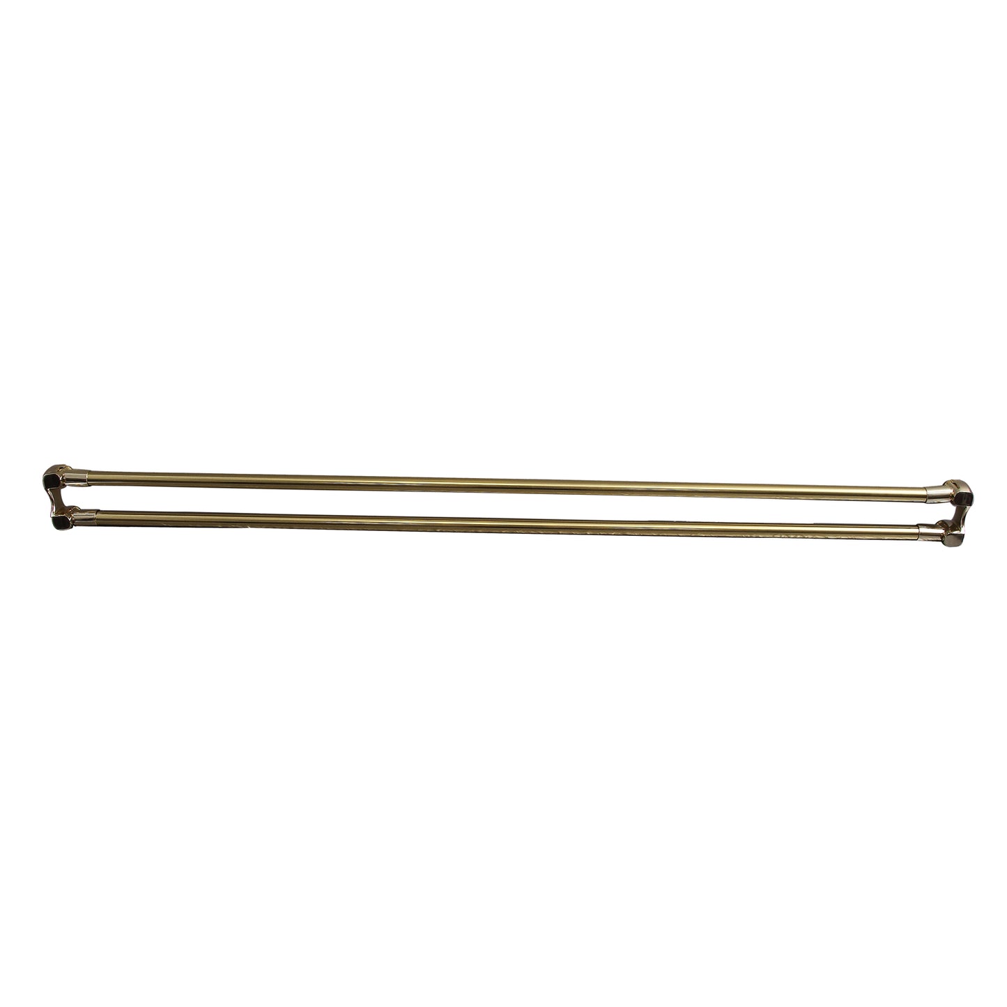 36" Straight Double Shower Curtain Rod w/ Flanges in Polished Brass