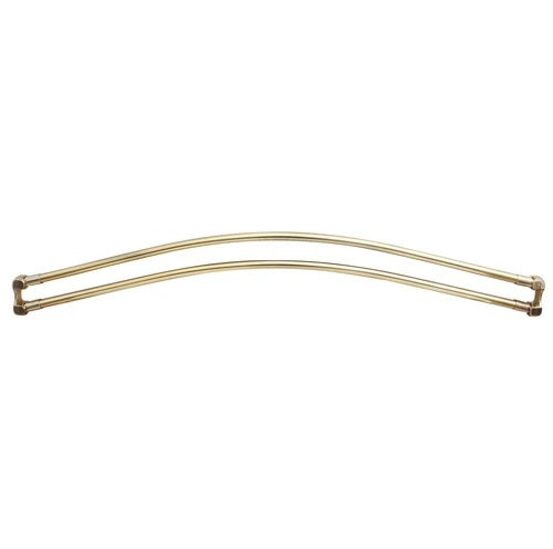 66" Double Curved Shower Curtain Rod in Polished Brass