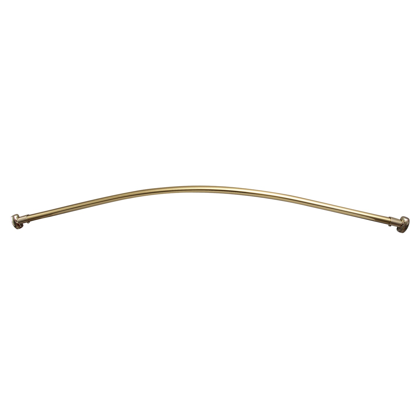Curved 60" Shower Rod w/Flange in Polished Brass