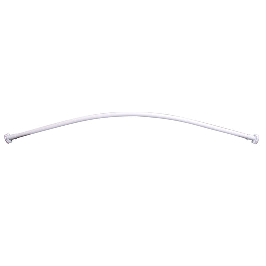 Curved 48" Shower Rod w/Flange in White