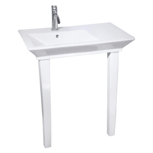 Opulence Rectangle Console Sink Widespread 31-1/2" White with Fire Clay Legs