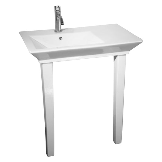 Opulence Rectangle Console Sink 1-Hole 31-1/2" White with Fire Clay Legs