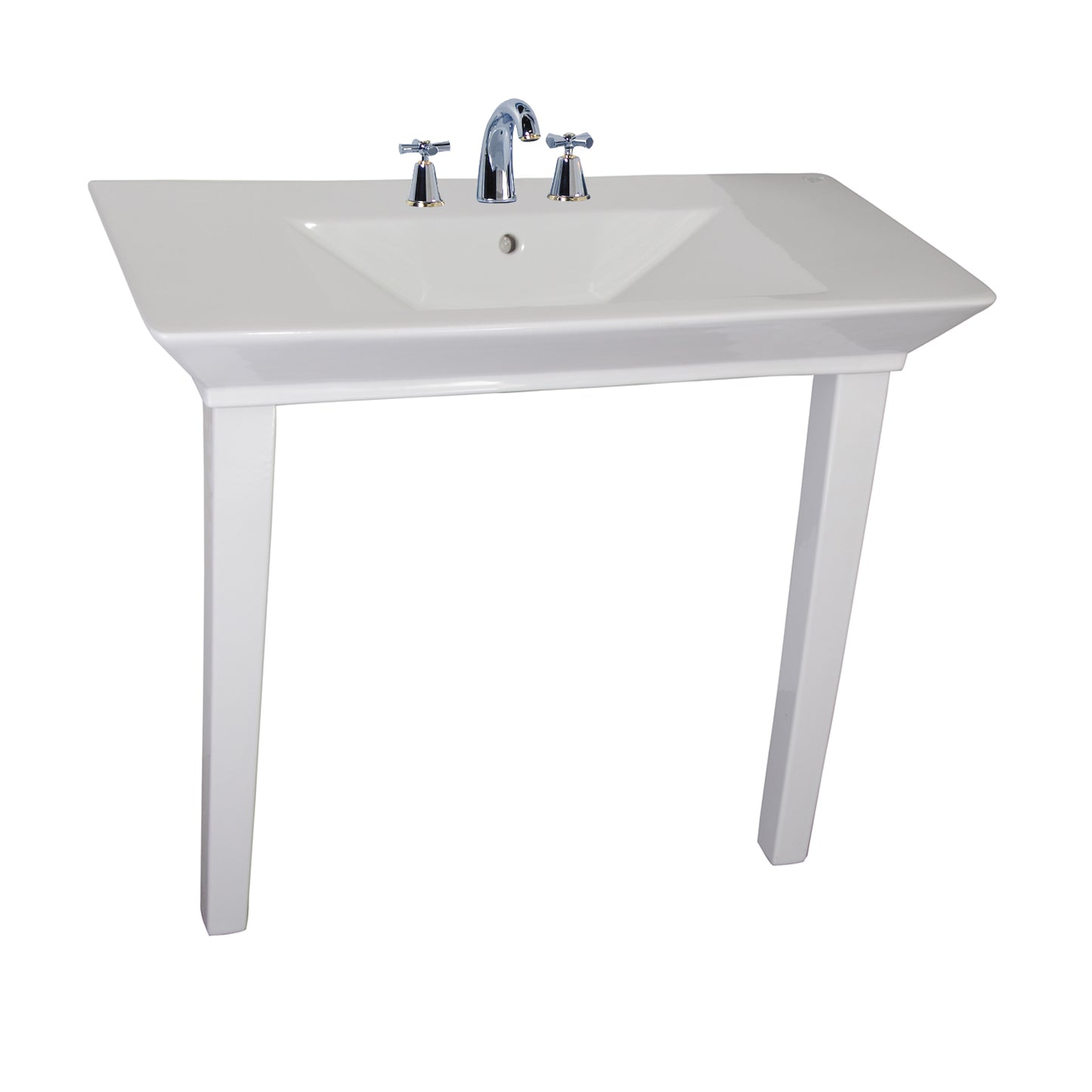 Opulence Rectangle Console Sink Widespread 39-1/2" White with Fire Clay Legs