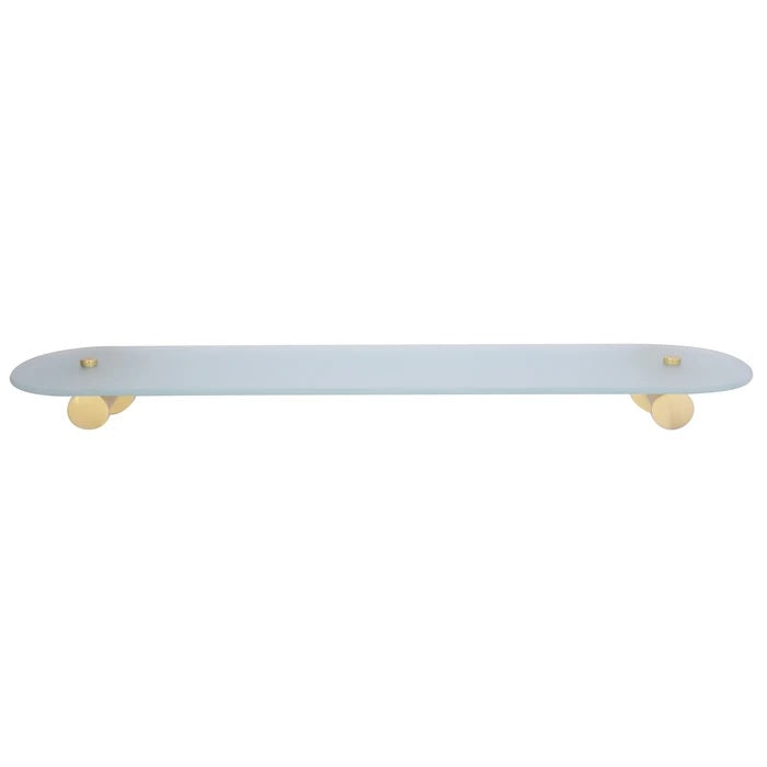 Plumer 24" Glass Shelf with Antique Brass Hardware