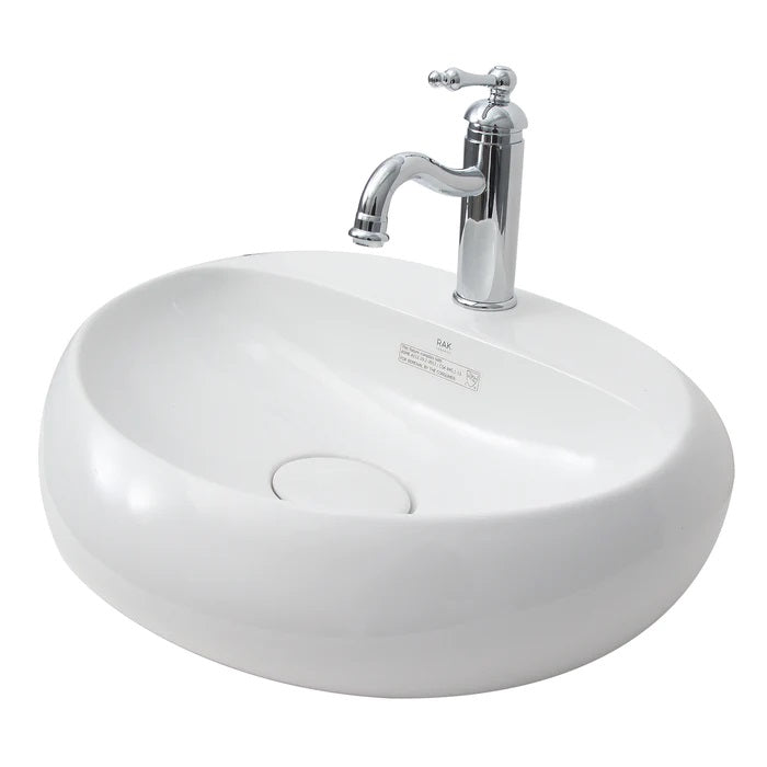 Cloud 21-5/8" Wall Hung Oval Sink in White with 1 Faucet Hole & Drain Cover