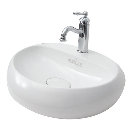 Cloud 21-5/8" Wall Hung Oval Sink in White with 1 Faucet Hole & Drain Cover