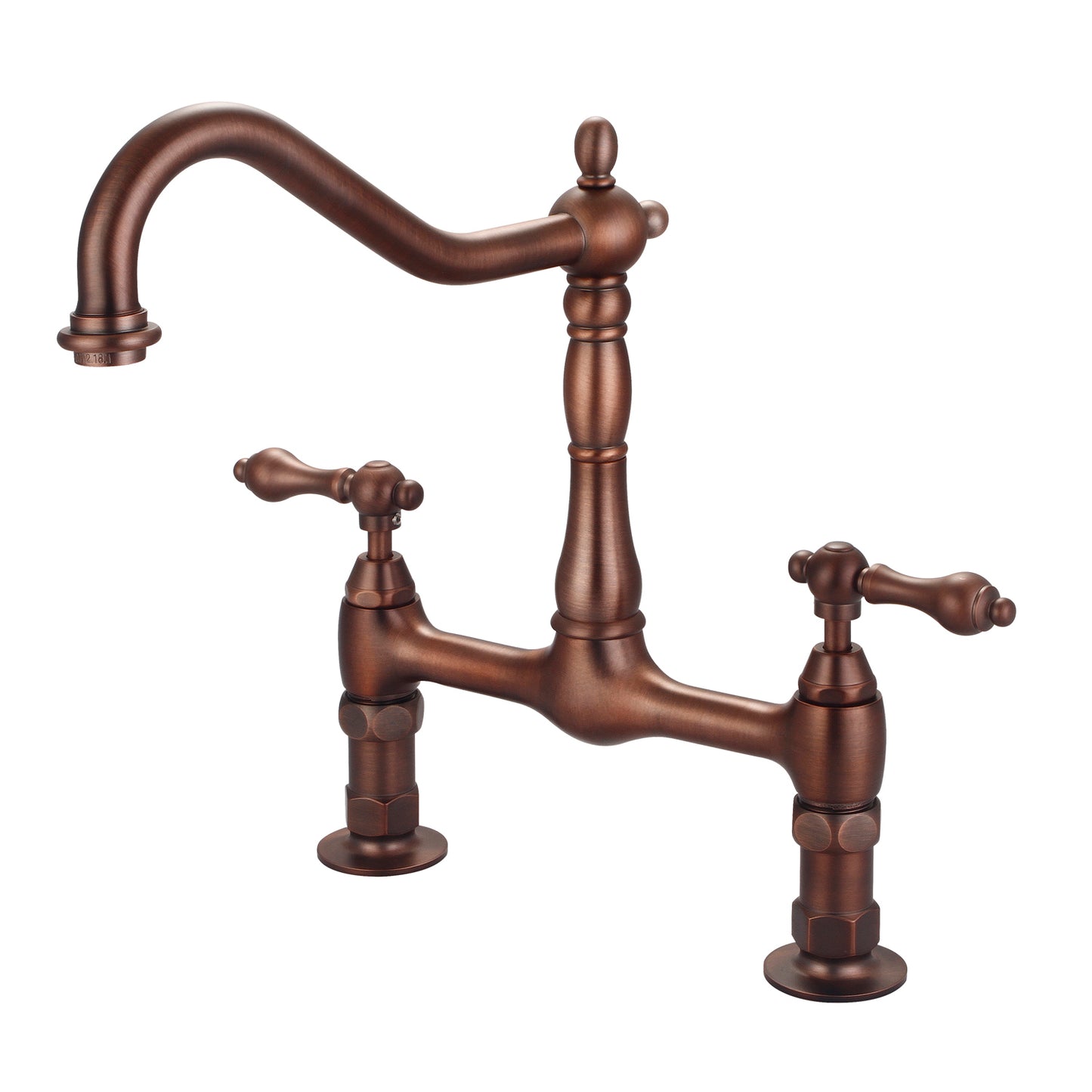 Guthrie Kitchen Bridge Faucet, Metal Lever Handles, Oil Rubbed Bronze