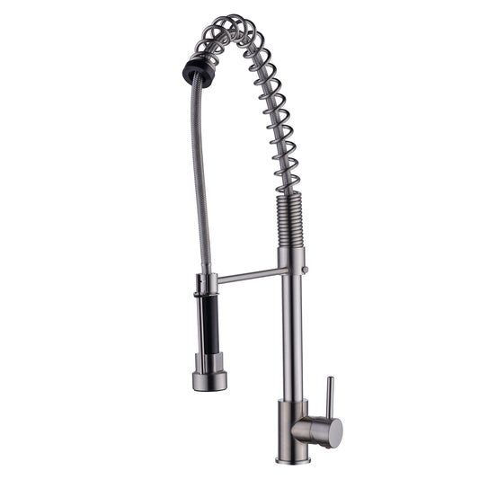 Celie Spring Spout Kitchen Faucet with Hose, Brushed Nickel