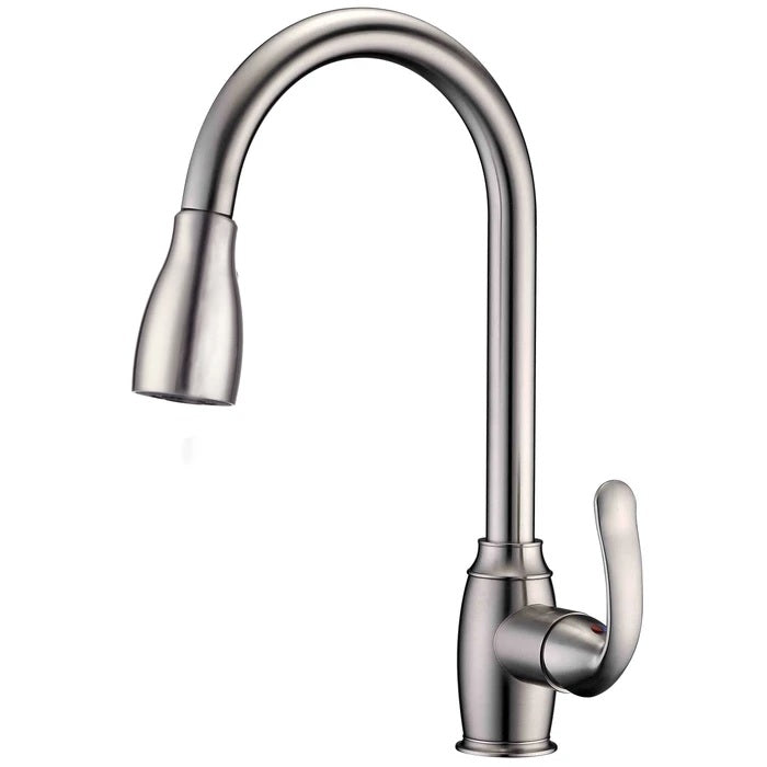 Bistro Kitchen Faucet Pull-Out Sprayer Lever Handles Brushed Nickel