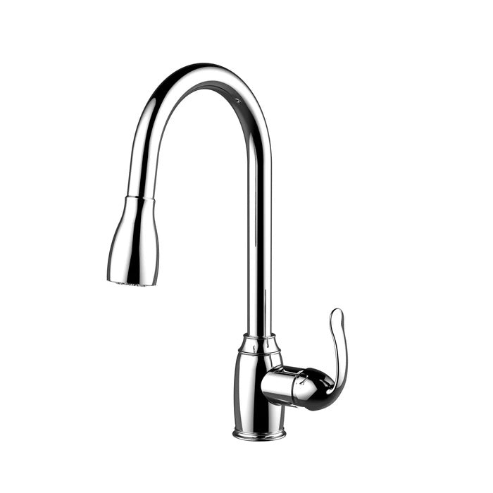 Bistro Kitchen Faucet Pull-Out Sprayer Lever Handles Chrome