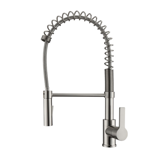Nikita 2 Kitchen Faucet, Spring, Pull-out Sprayer, Lever Handle, Brushed Nickel