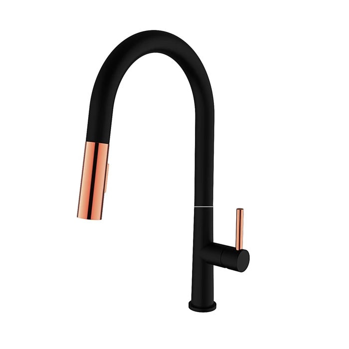 Gypsy Pull-Down Kitchen Faucet Matte Black & Rose Gold
