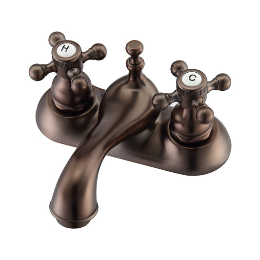 Donata Centerset Oil Rubbed Bronze Bathroom Faucet - Button Cross Handles