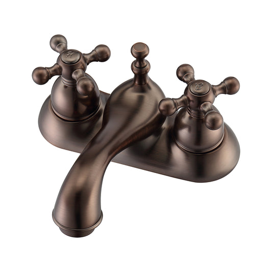Donata Centerset Oil Rubbed Bronze Bathroom Faucet - Metal Cross Handles