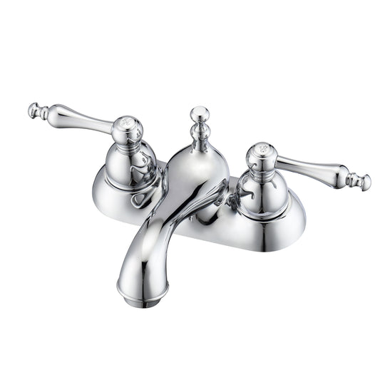 Donata Centerset Chrome Bathroom Faucet - Metal Lever Handles