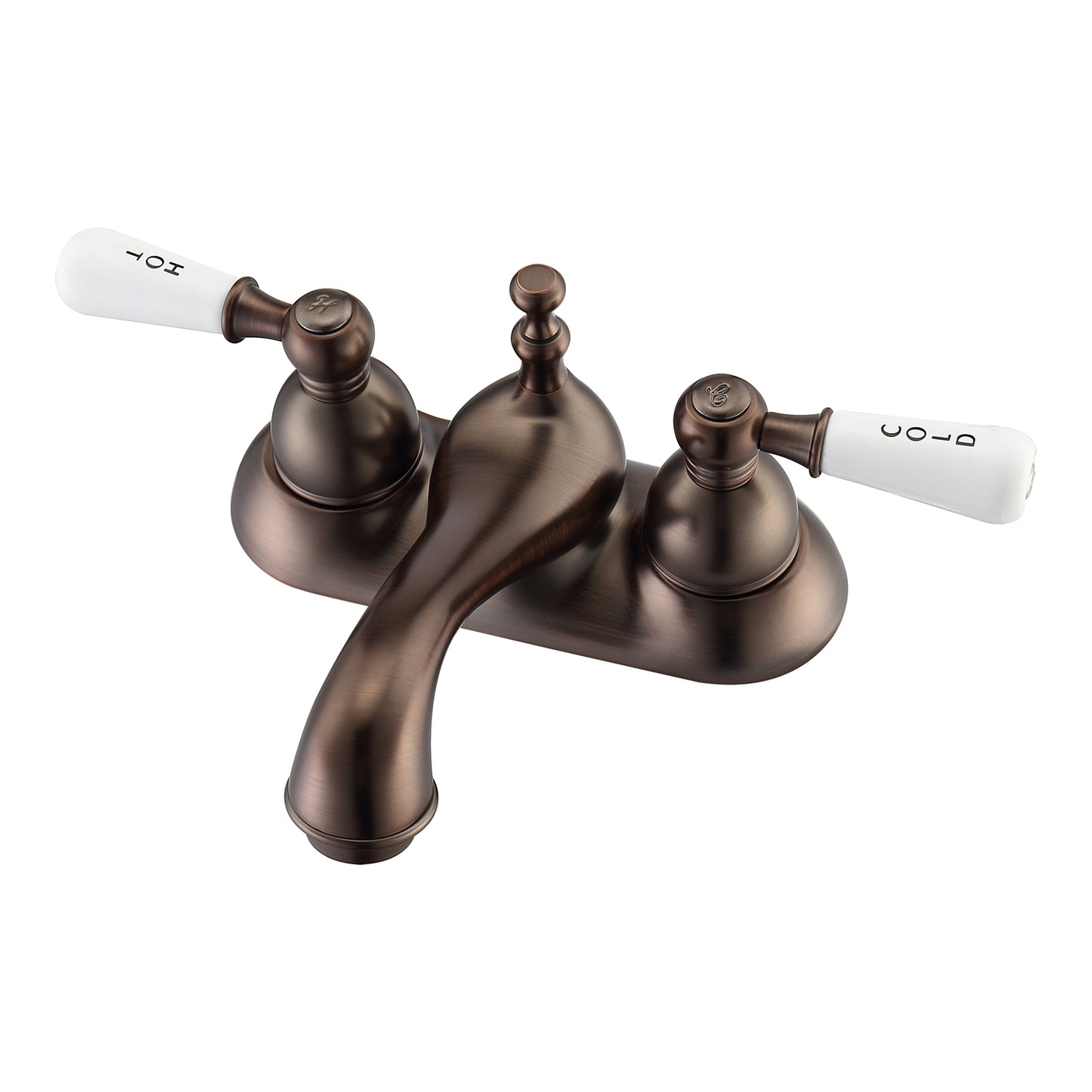 Donata Centerset Oil Rubbed Bronze Bathroom Faucet - Porcelain Lever Handles
